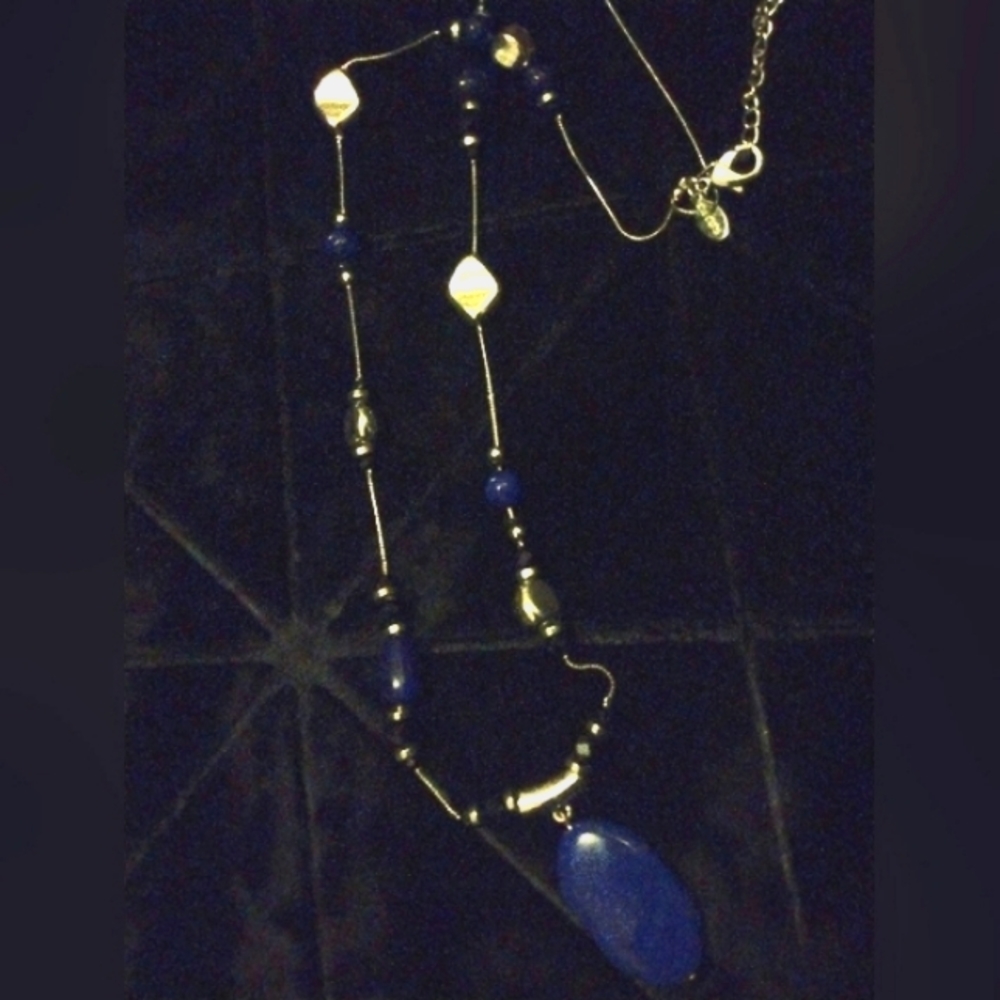 Coldwater Creek Blue Stone Statement Necklace